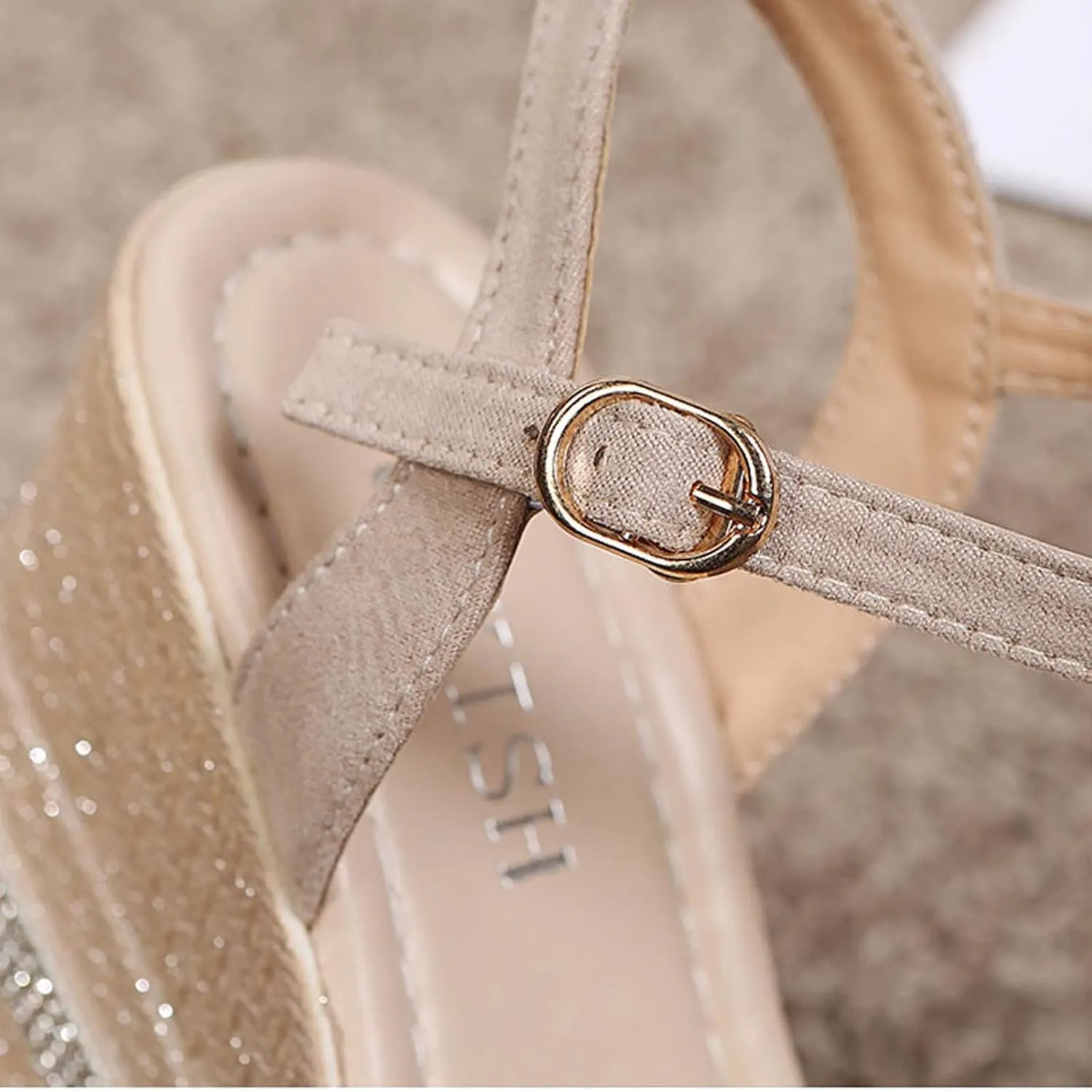 Espadrille Platform Wedge Sandals for Women Flower Decor Open Toe Dressy Wedges Elastic Ankle Strap Summer Sandals