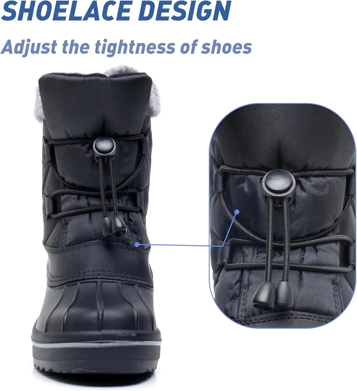 Felabo Kids Snow Boots for Boys and Girls – Insulated Water Resistant Non Slip Easy On Winter Boots (Toddler/Little Kid/Big Kid)