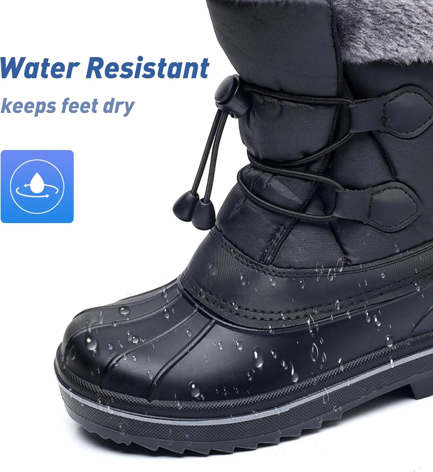 Felabo Kids Snow Boots for Boys and Girls – Insulated Water Resistant Non Slip Easy On Winter Boots (Toddler/Little Kid/Big Kid)