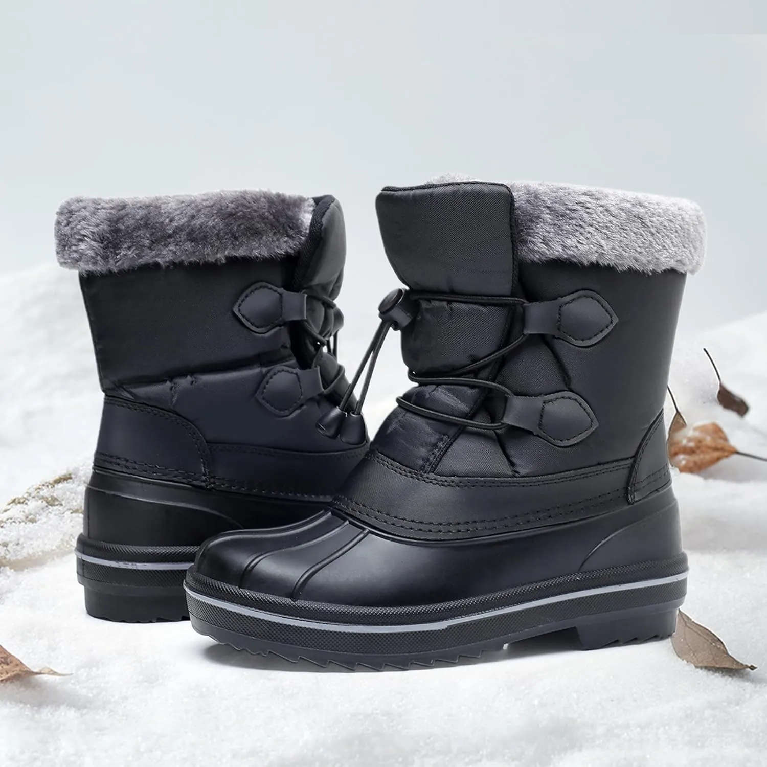 Felabo Kids Snow Boots for Boys and Girls – Insulated Water Resistant Non Slip Easy On Winter Boots (Toddler/Little Kid/Big Kid)