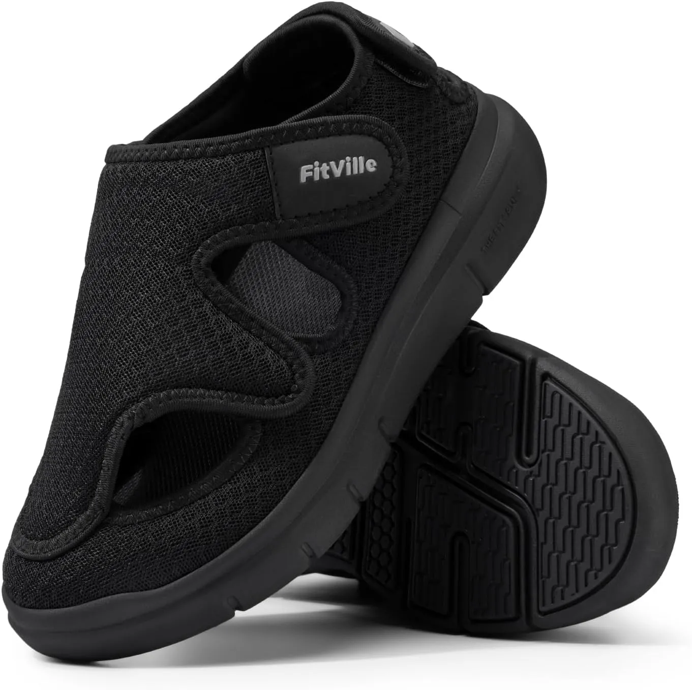 FitVille Diabetic Sandals for Men Extra Wide Diabetic Shoes for Swollen Feet Walking Sandals for Elderly Foot Pain Relief for Plantar Fasciitis