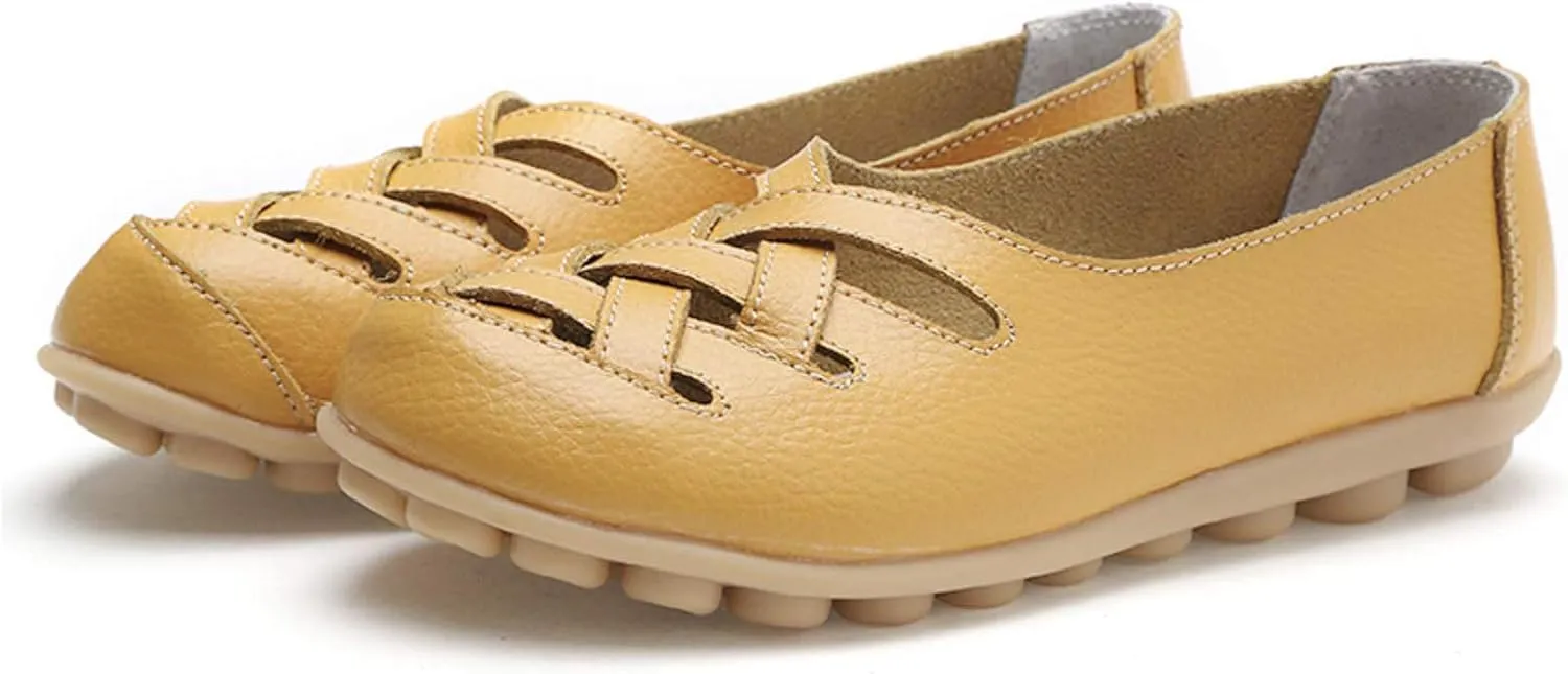 Flat Sandals for Women Cowhide Leather Loafers Flats Sandals Closed Toe Summer Footwear Slip-On Plantar Fasciitis Shoes Strap Cross Vamp Shoes 2025