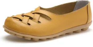 Flat Sandals for Women Cowhide Leather Loafers Flats Sandals Closed Toe Summer Footwear Slip-On Plantar Fasciitis Shoes Strap Cross Vamp Shoes 2025