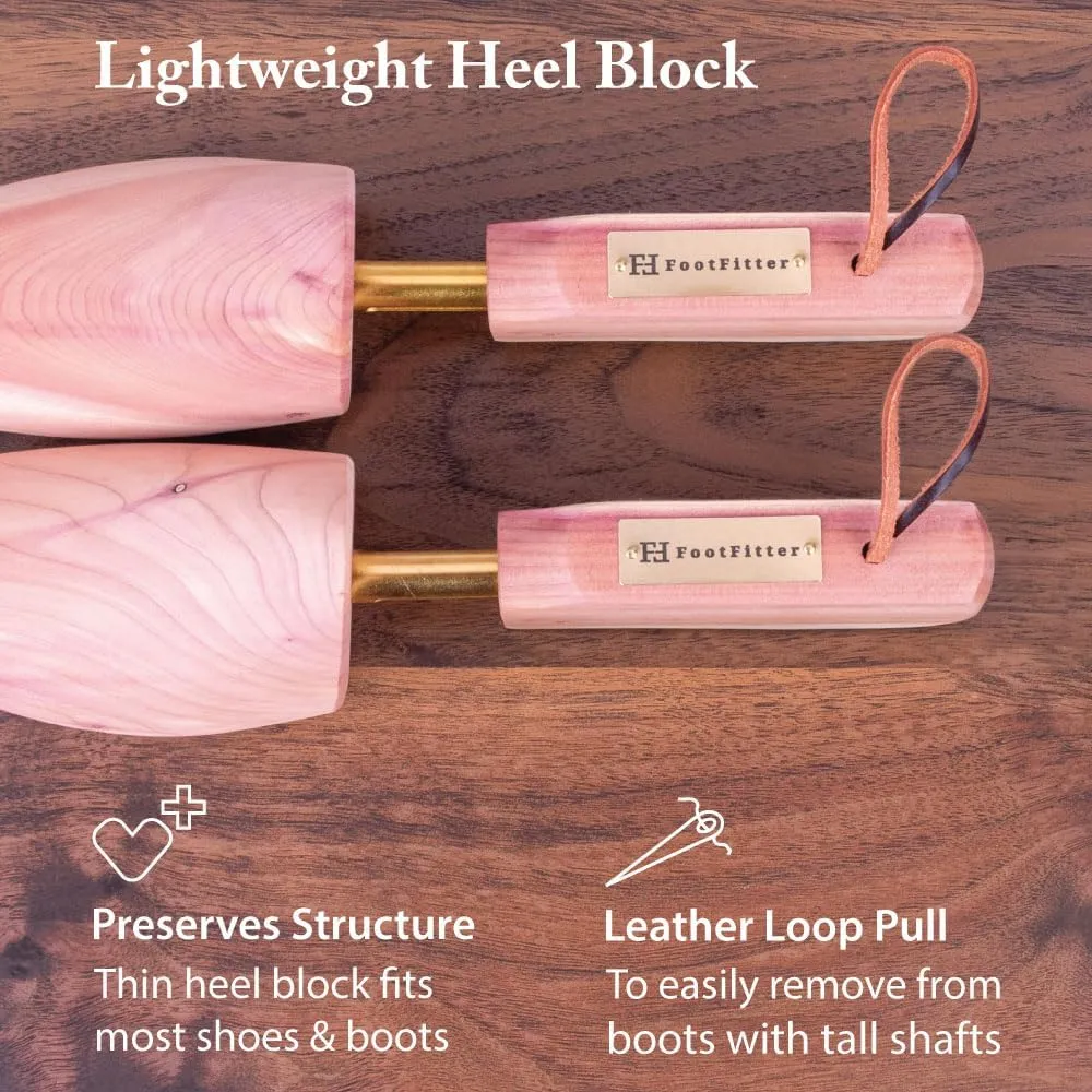 FootFitter Western Cedar Boot Tree - Shoe Trees for Western Cowboy Style Men & Women Boots, Made From USA Grown Wood (2 PACK)