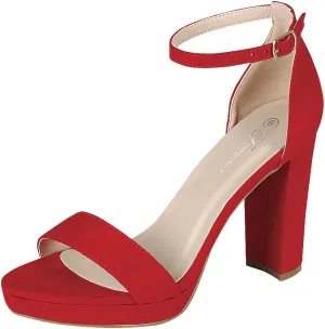 Forever Women Platform High Heel Open Toe Dress Sandal Over the Toe Strap
