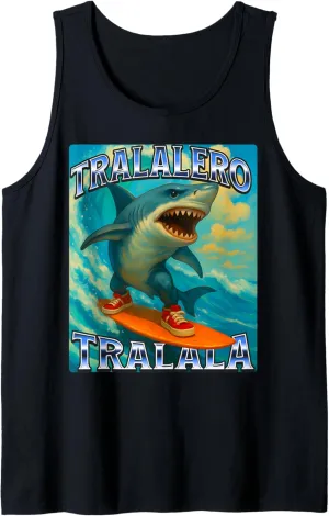 Funny Tralalero Tralala Brainrot Meme Shark With Sneakers Tank Top