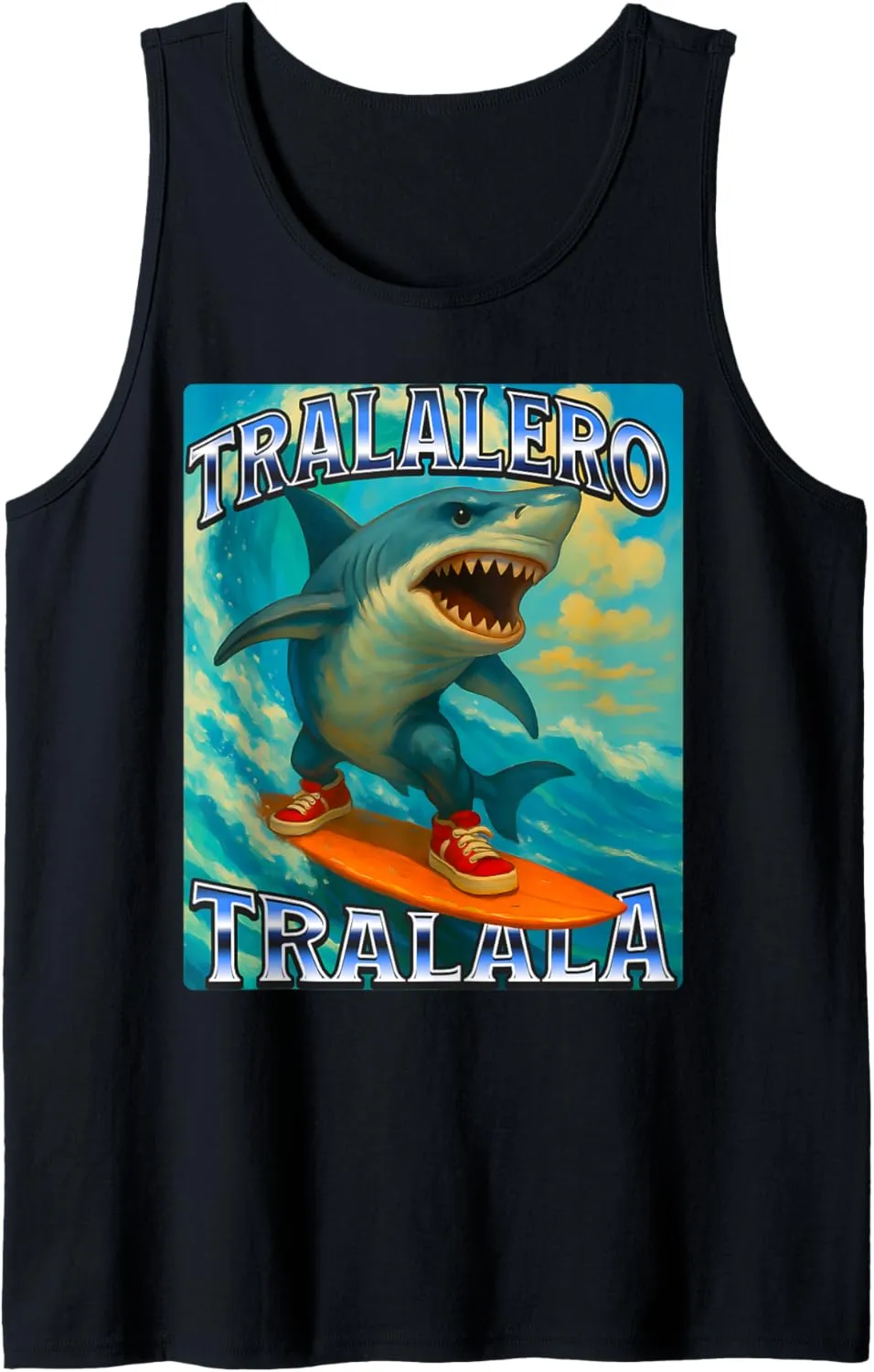 Funny Tralalero Tralala Brainrot Meme Shark With Sneakers Tank Top