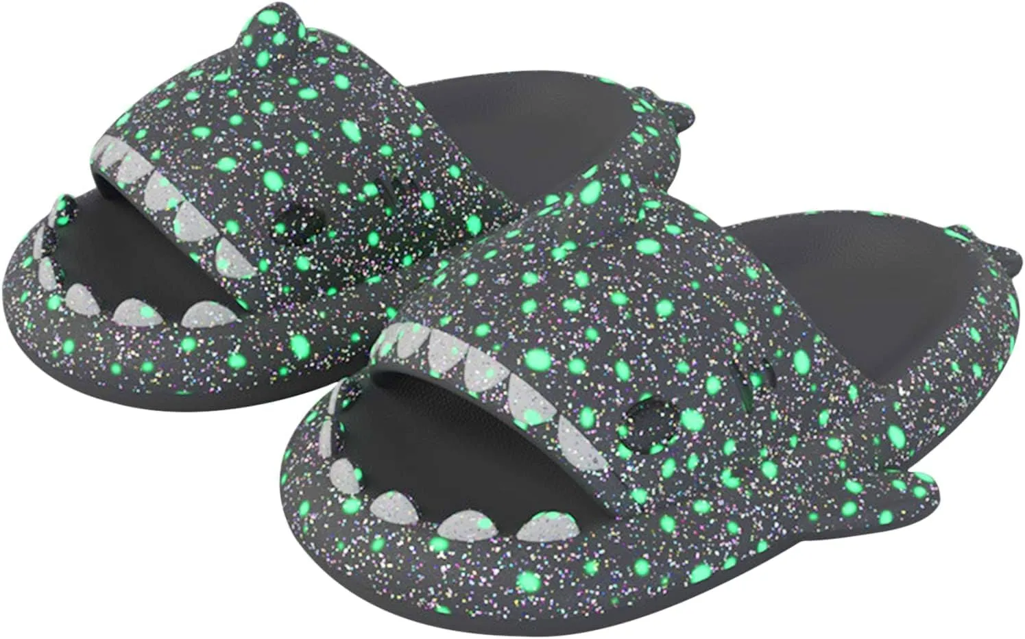 Galaxy Shark Slides Glow in the Dark for Men and Women, Cloud Shark Slides Beach Sandals Luminous Shark Slippers