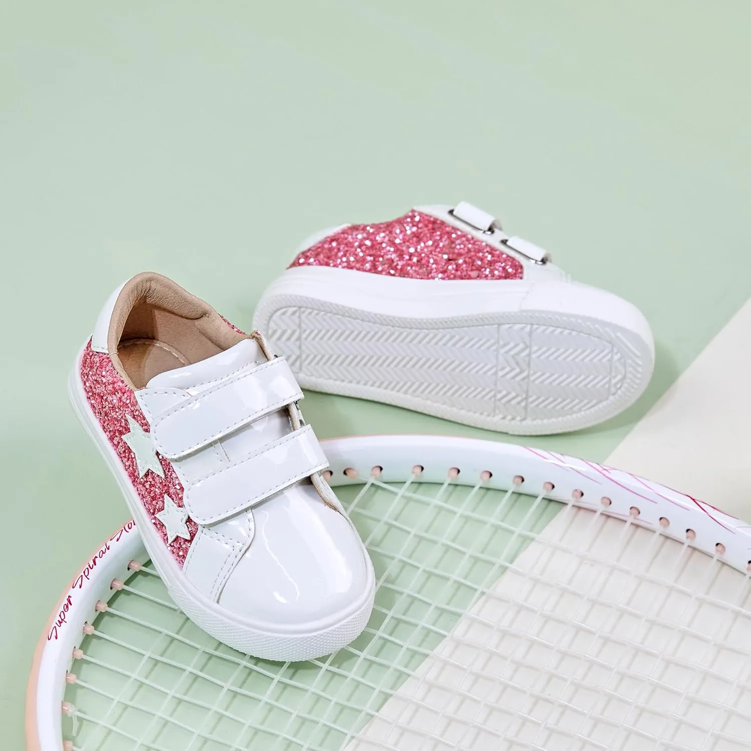 GINFIVE Toddler Girls Sneakers Little Girls Slip On Shoes School Sneakers Toddler