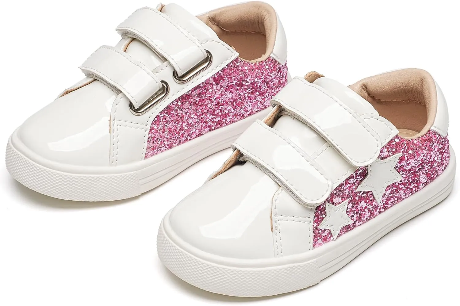 GINFIVE Toddler Girls Sneakers Little Girls Slip On Shoes School Sneakers Toddler