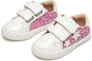 GINFIVE Toddler Girls Sneakers Little Girls Slip On Shoes School Sneakers Toddler