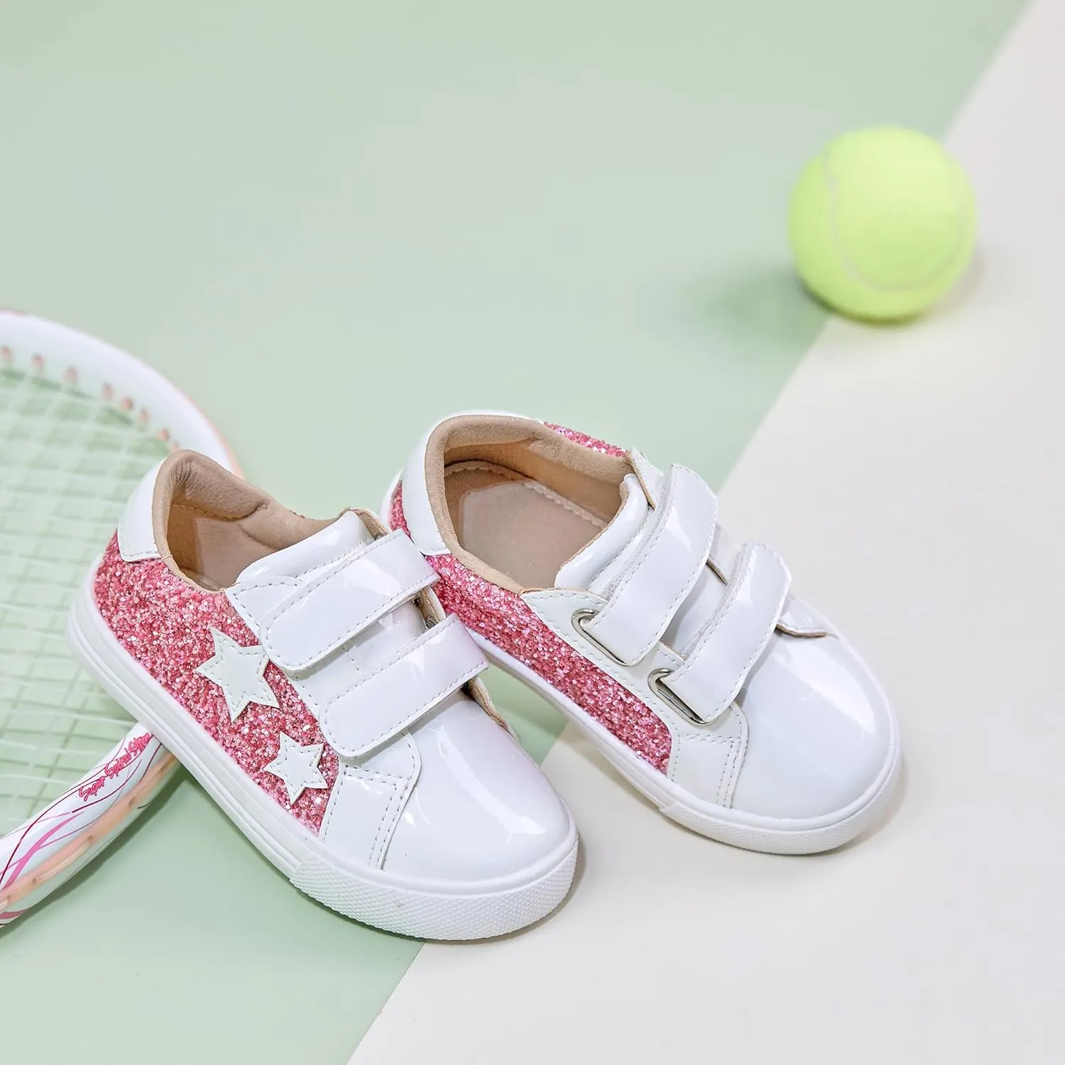GINFIVE Toddler Girls Sneakers Little Girls Slip On Shoes School Sneakers Toddler
