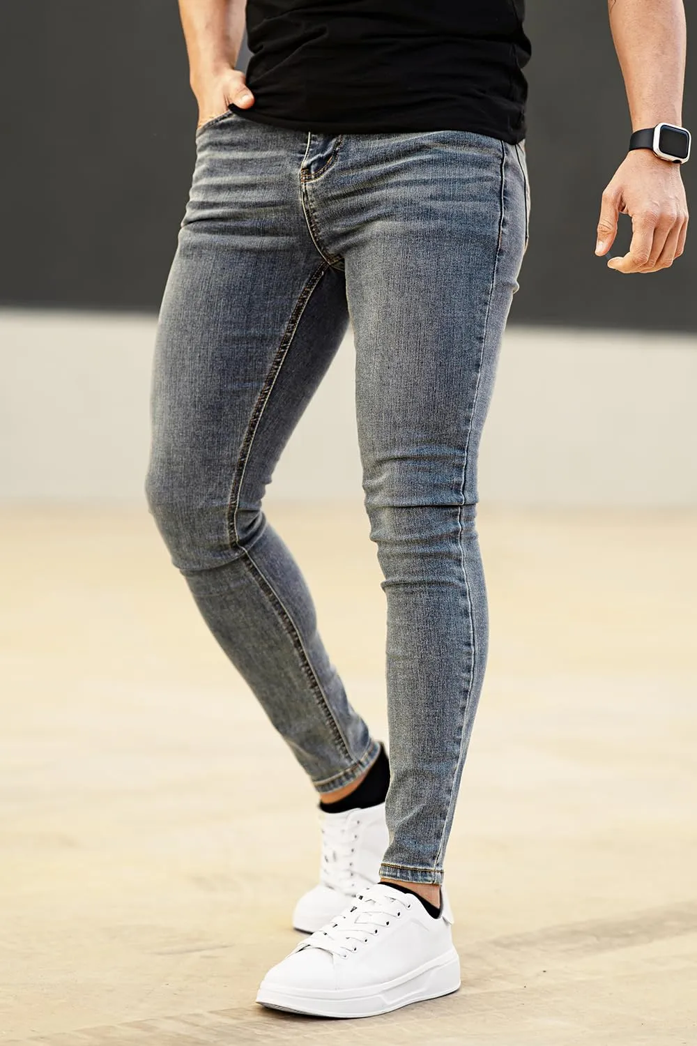 GINGTTO Men's Ripped Jeans Slim Fit Skinny Stretch Jeans Pants