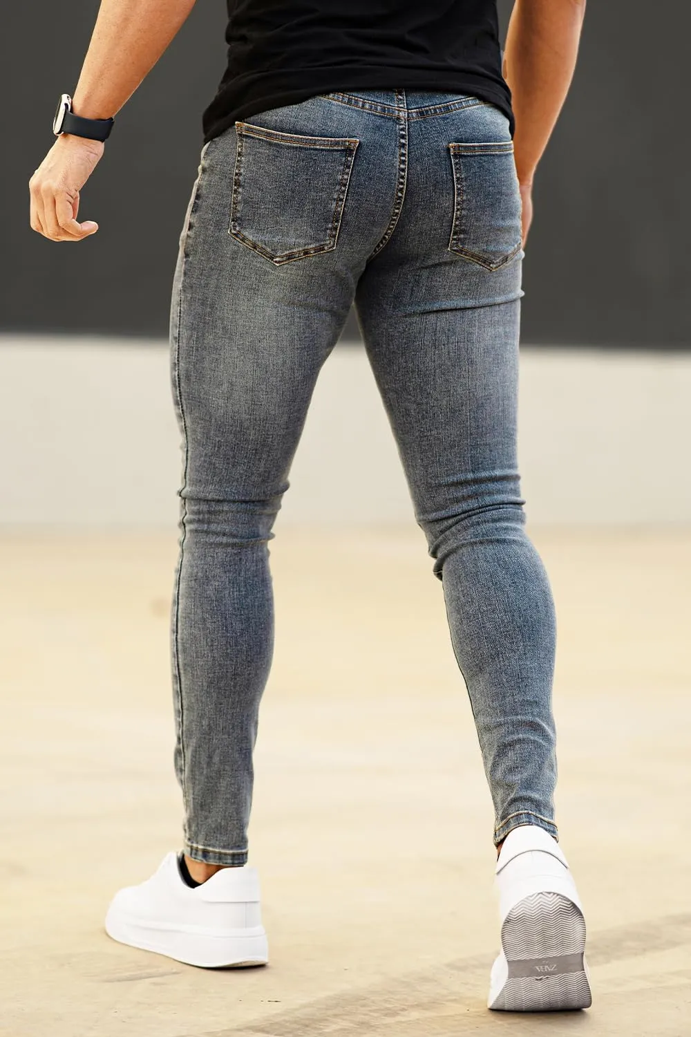 GINGTTO Men's Ripped Jeans Slim Fit Skinny Stretch Jeans Pants