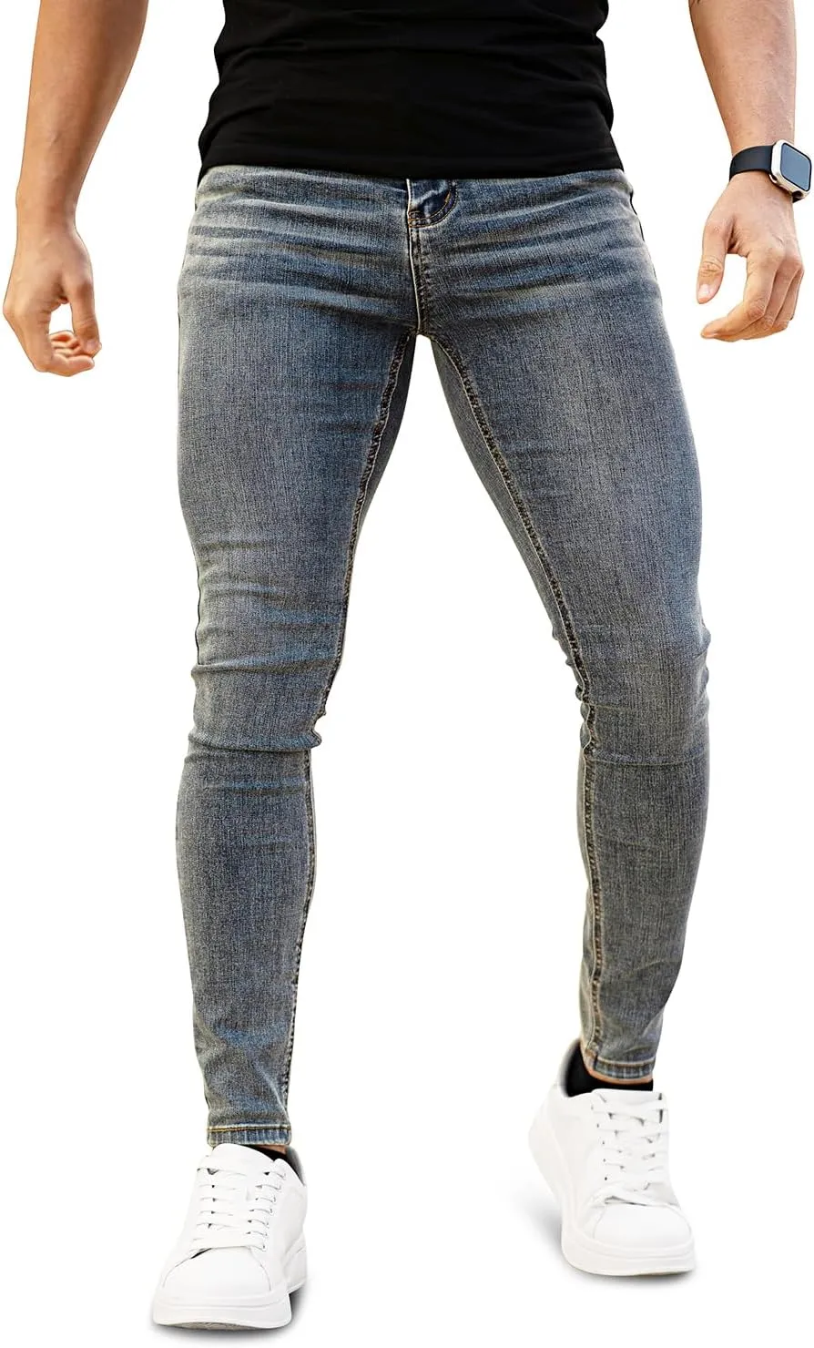 GINGTTO Men's Ripped Jeans Slim Fit Skinny Stretch Jeans Pants