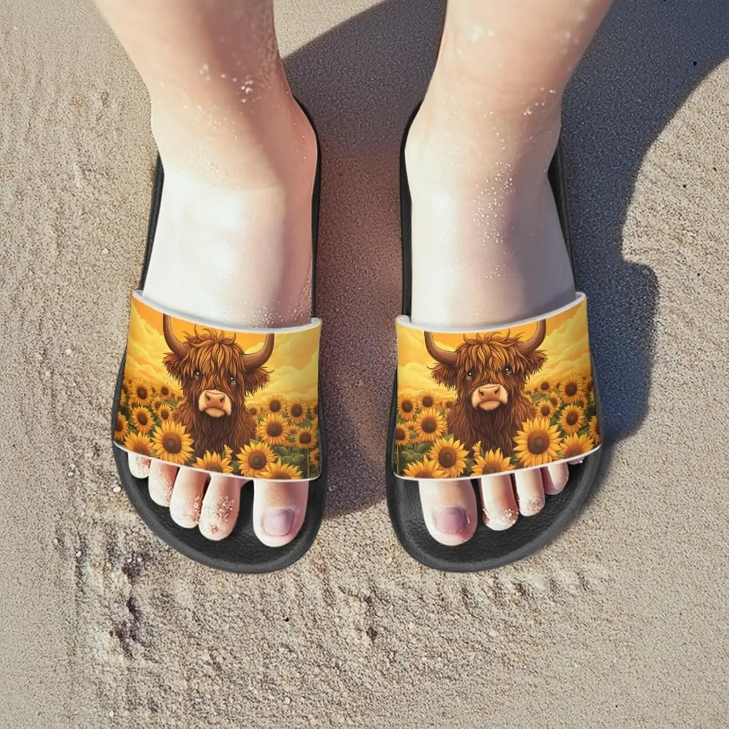 Girls Slip-On Sandals Lightweight Summer Slippers Non Slip Shower Shoes for Kids