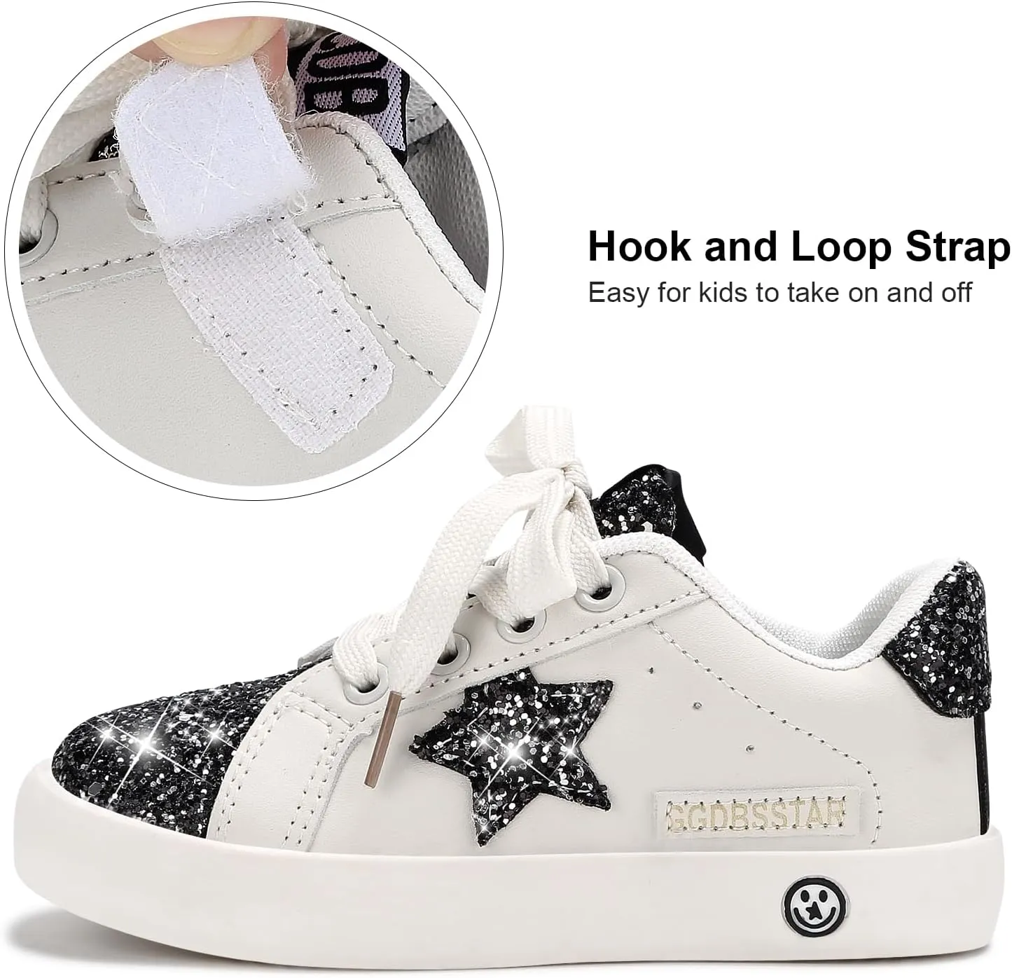 Girls Sneakers Glitter Tennis Shoes Lightweight Non-Slip Running Walking Shoes for Toddler/Little Kid/Big Kid
