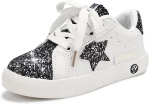 Girls Sneakers Glitter Tennis Shoes Lightweight Non-Slip Running Walking Shoes for Toddler/Little Kid/Big Kid