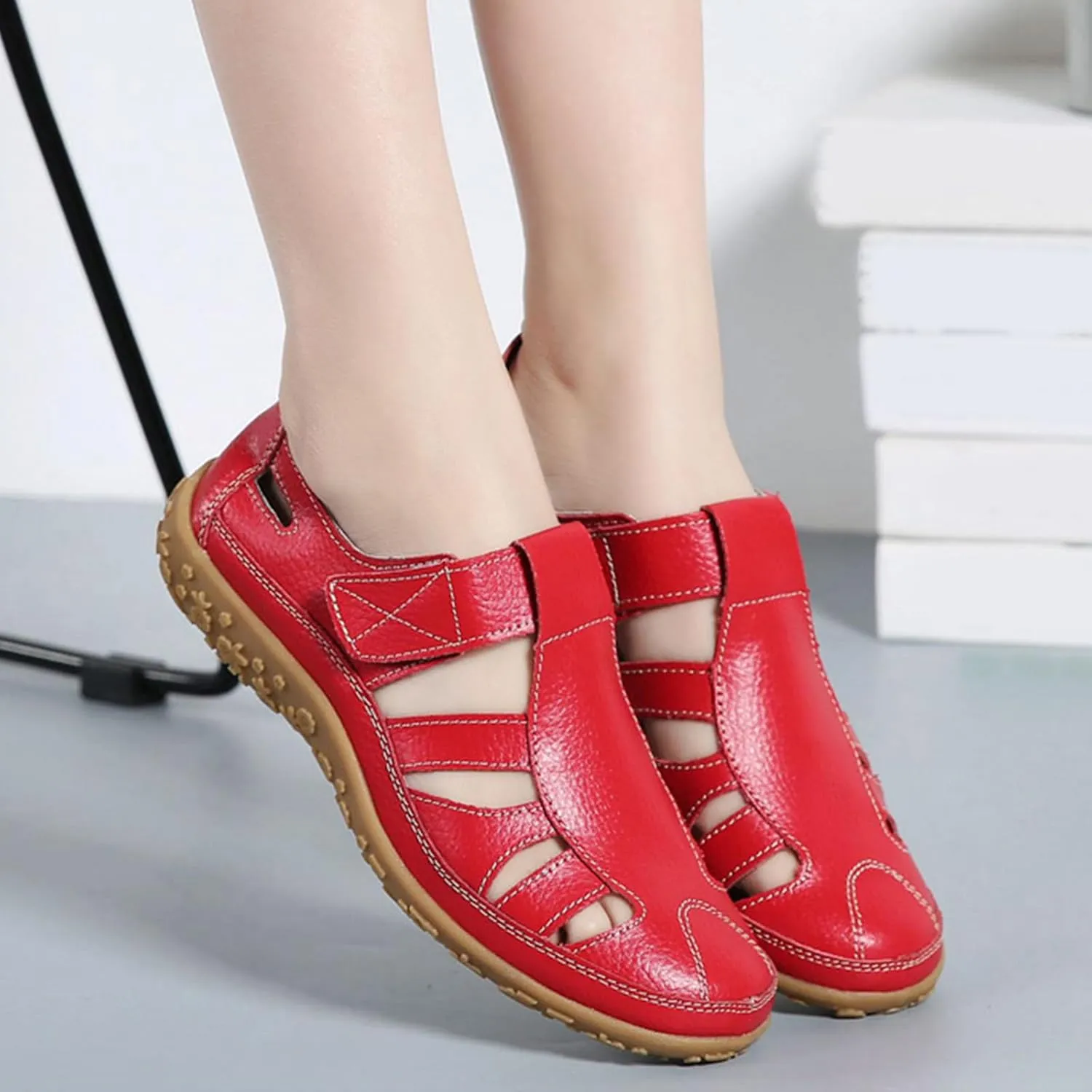 Gladiator Sandals For Women Dressy Summer Closed Toe Non Slip Sandals Comfortable Hollow Out Soft Cushion Sandal Summer Outdoor Beach Athletic Shoes