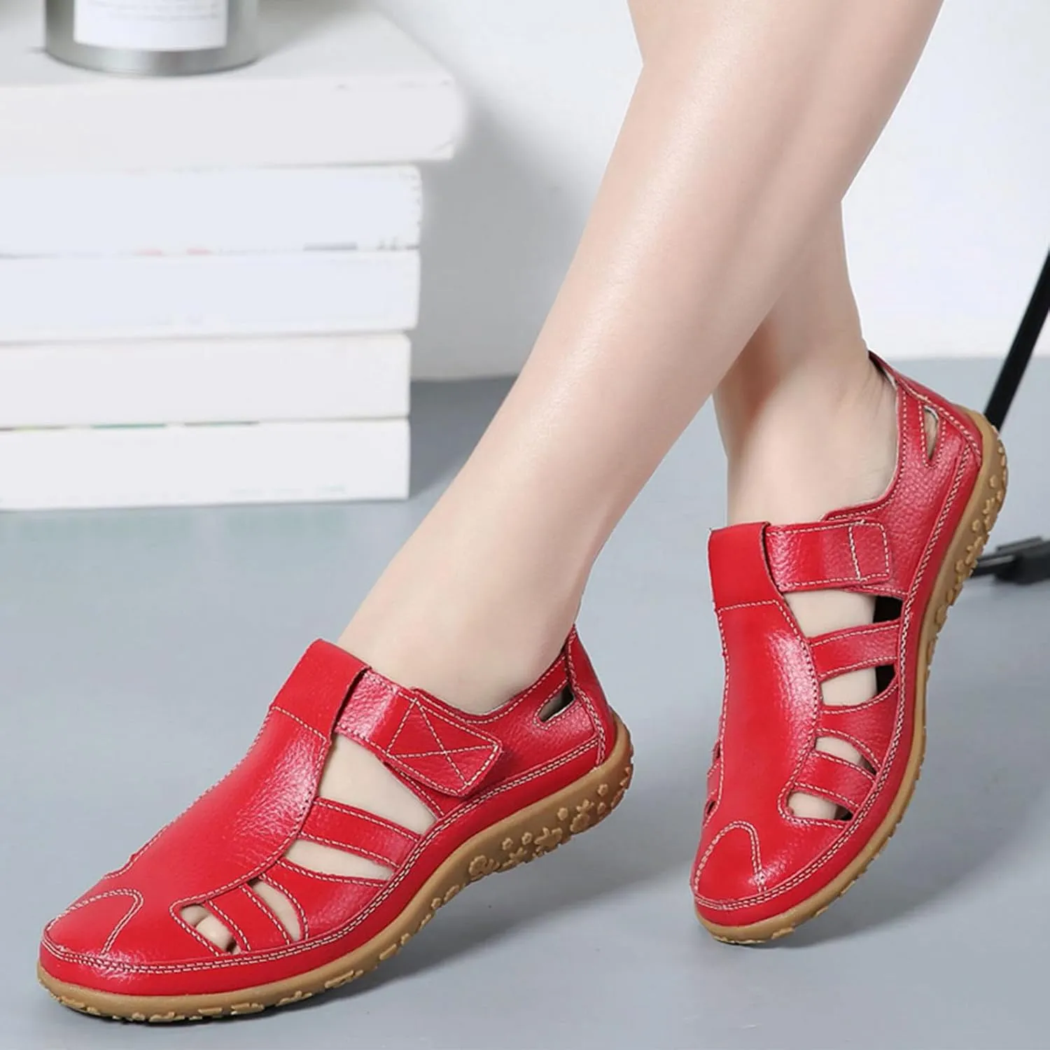 Gladiator Sandals For Women Dressy Summer Closed Toe Non Slip Sandals Comfortable Hollow Out Soft Cushion Sandal Summer Outdoor Beach Athletic Shoes