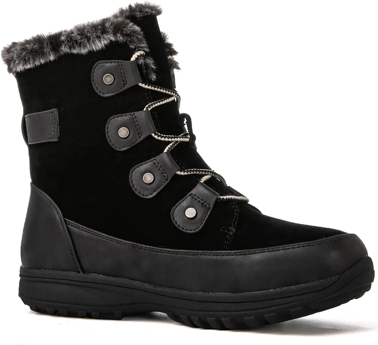 GLOBALWIN Women's Snow Boots Mid Calf Warm Winter Fashion Boots Comfortable Lace-UpWaterproof Boots Insulated Non-Slip Outdoor Shoes for Women