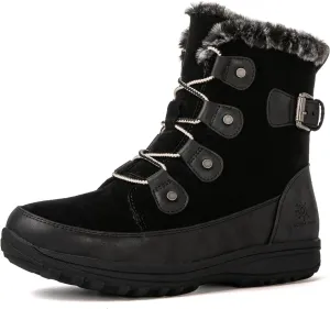 GLOBALWIN Women's Snow Boots Mid Calf Warm Winter Fashion Boots Comfortable Lace-UpWaterproof Boots Insulated Non-Slip Outdoor Shoes for Women