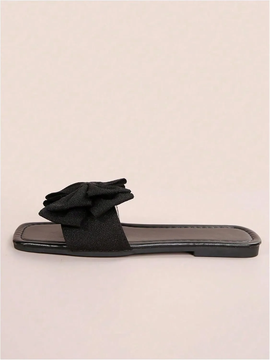 GORGLITTER Women's Bow Flat Sandals Cute Slip on Slide Dressy Vacation Sandals