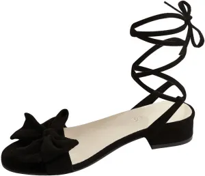 GORGLITTER Women's Lace Up Bow sandals Causal Criss Cross Strappy Flat Sandals Comfortable Open Toe Sandals
