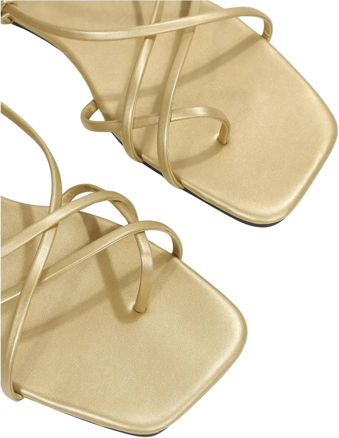GORGLITTER Women's Summer Strappy Beach Sandals For Women 2025 Leather Lace Up Shoes