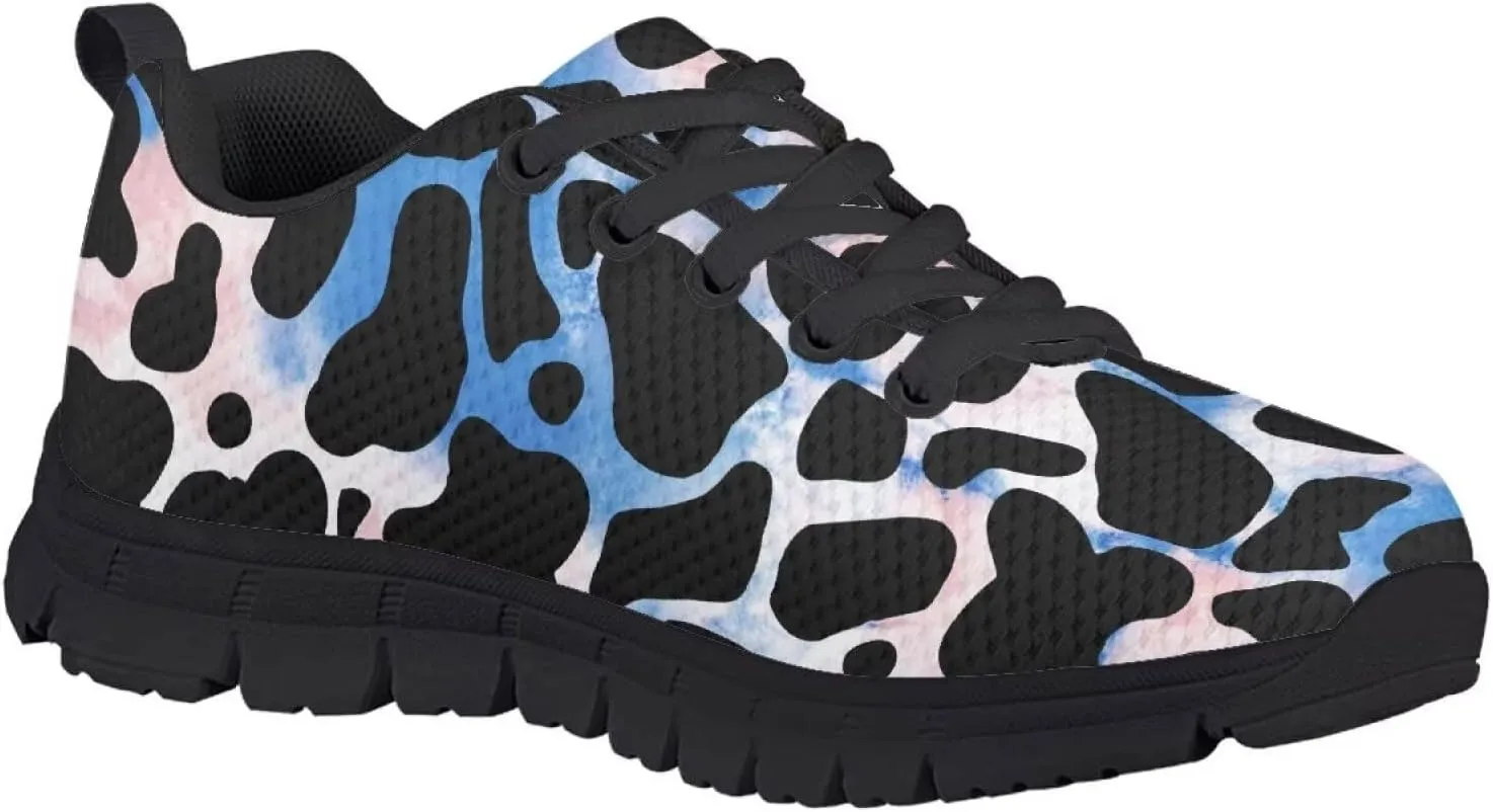 GOSTONG Unisex Kids Sneakers Stripe Leopard Breathable Cool Mesh Athletic Shoes Soft Non-Slip Running Sneakers for Little Kids 11 12 13 Big Kids 1 2 3 Black