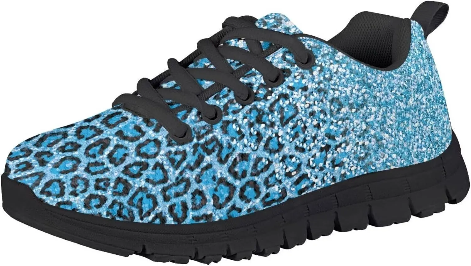 GOSTONG Unisex Kids Sneakers Stripe Leopard Breathable Cool Mesh Athletic Shoes Soft Non-Slip Running Sneakers for Little Kids 11 12 13 Big Kids 1 2 3 Black