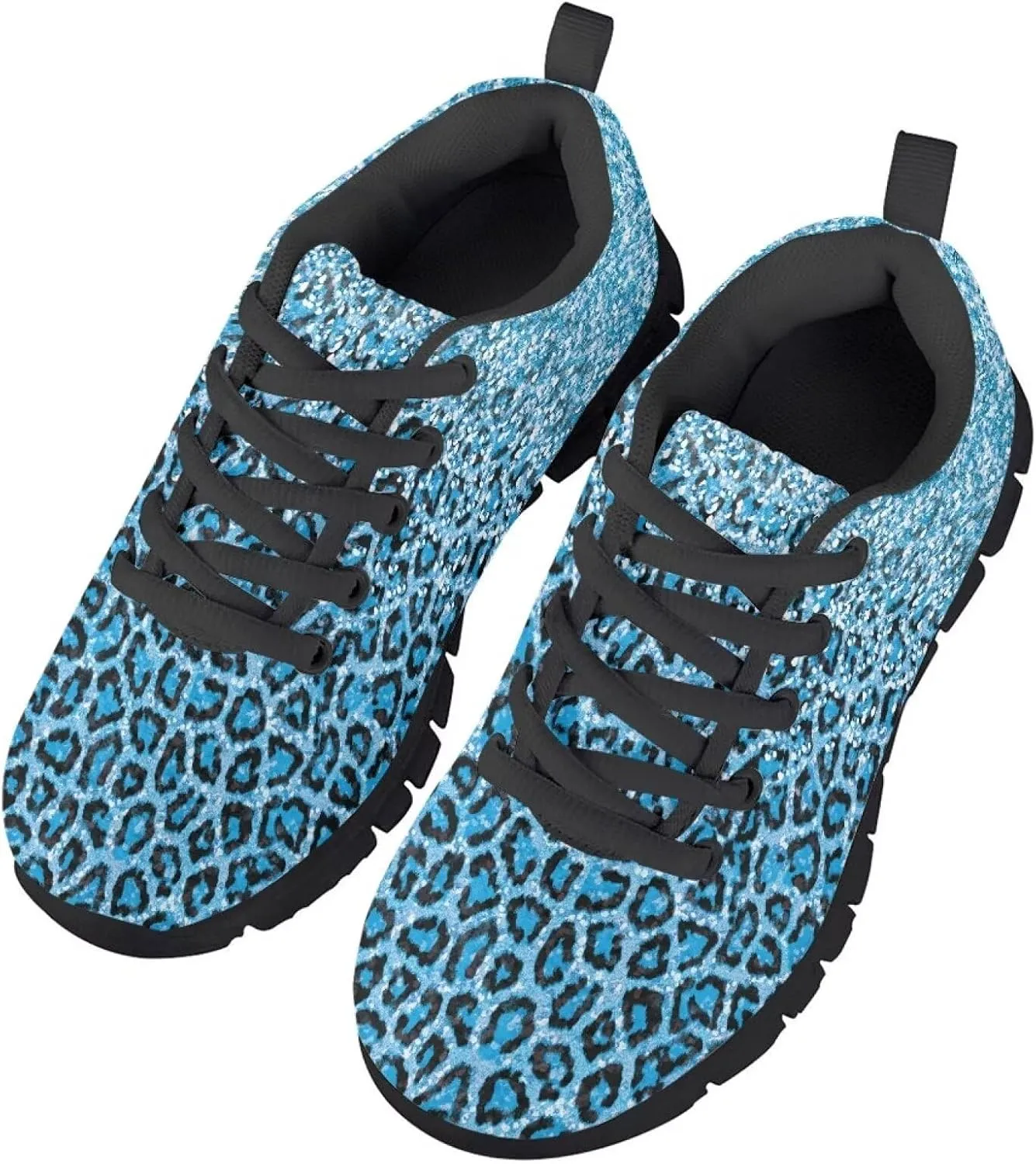 GOSTONG Unisex Kids Sneakers Stripe Leopard Breathable Cool Mesh Athletic Shoes Soft Non-Slip Running Sneakers for Little Kids 11 12 13 Big Kids 1 2 3 Black