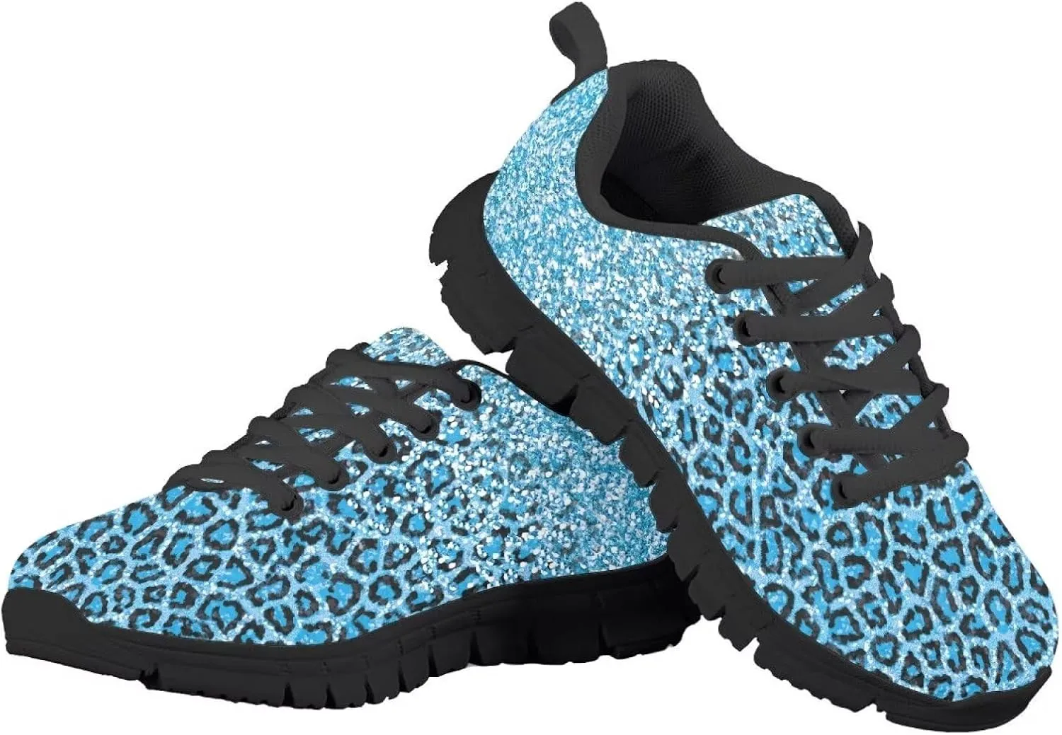 GOSTONG Unisex Kids Sneakers Stripe Leopard Breathable Cool Mesh Athletic Shoes Soft Non-Slip Running Sneakers for Little Kids 11 12 13 Big Kids 1 2 3 Black