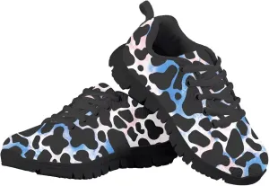 GOSTONG Unisex Kids Sneakers Stripe Leopard Breathable Cool Mesh Athletic Shoes Soft Non-Slip Running Sneakers for Little Kids 11 12 13 Big Kids 1 2 3 Black