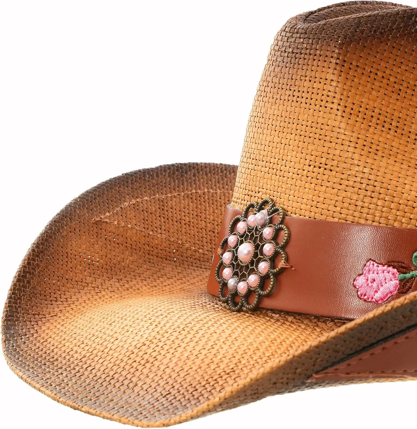 grinderPUNCH Western Outback Cowboy Hat Men's Women's Style Classic Straw Western Cowgirl Hat