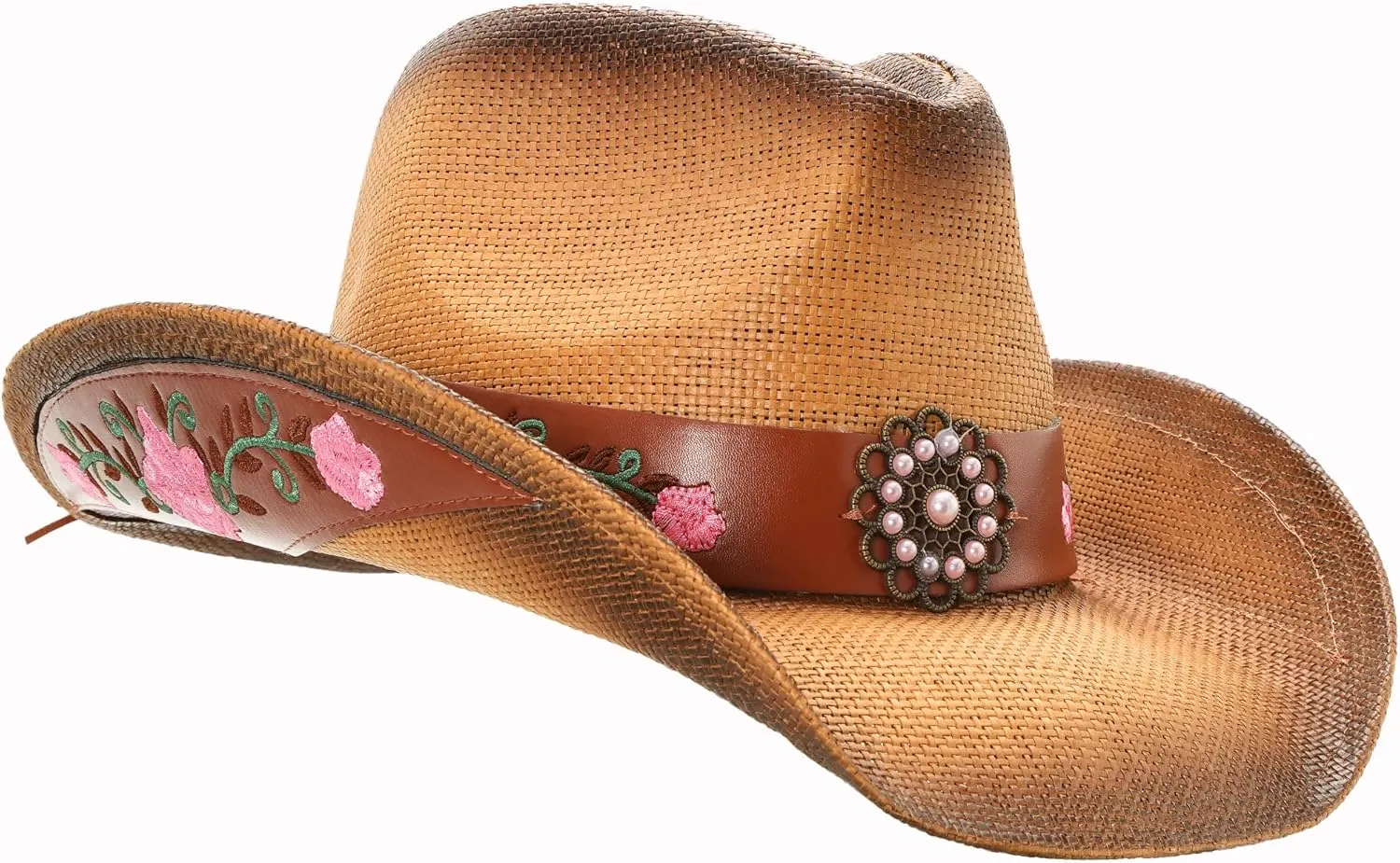 grinderPUNCH Western Outback Cowboy Hat Men's Women's Style Classic Straw Western Cowgirl Hat