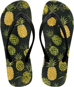 Hawaii Fruit Flip Flops Yoga Sandals for Women Memory Foam Footbed Summer Slippers Non Slip Beach Rubber Shower Shoes Outdoor Indoor Slipper Shoe