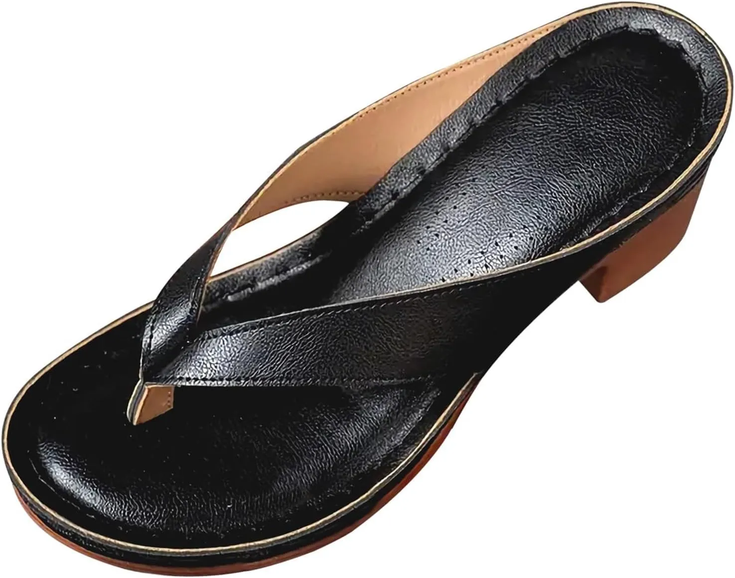 Heels for Women Flip Flops Block Low Heel Thong Sandals Summer Dressy Orthopedic Sandal Arch Support Slip On 2025 Comfortable Slip-On Open Toe Heeled Bridal Party Wedding Shoes Casual Wedge Mules