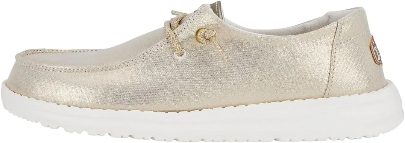 Hey Dude Women's Wendy Metallic Shine Gold Size 11 | Women's Shoes | Women Slip-on Loafers | Comfortable & Light-Weight