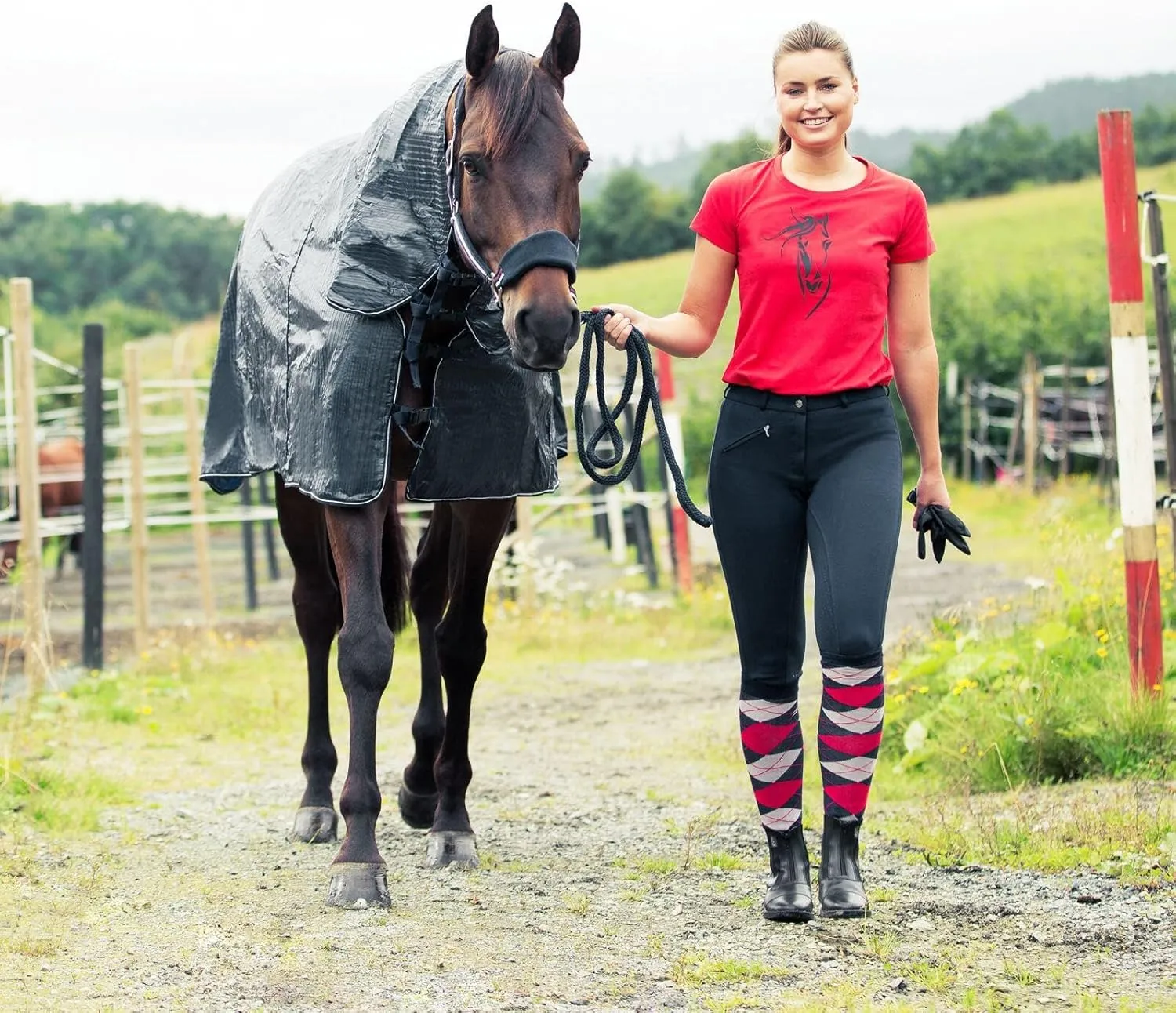 HORZE Active Women's Horse Riding Silicone Grip Full Seat Breeches | Midrise Waist with Front Pocket