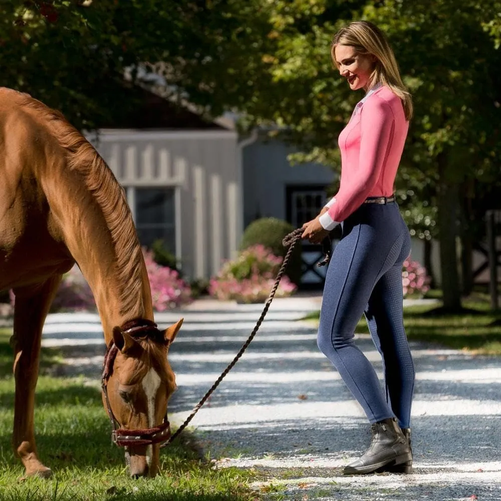 HORZE Active Women's Horse Riding Silicone Grip Full Seat Breeches | Midrise Waist with Front Pocket