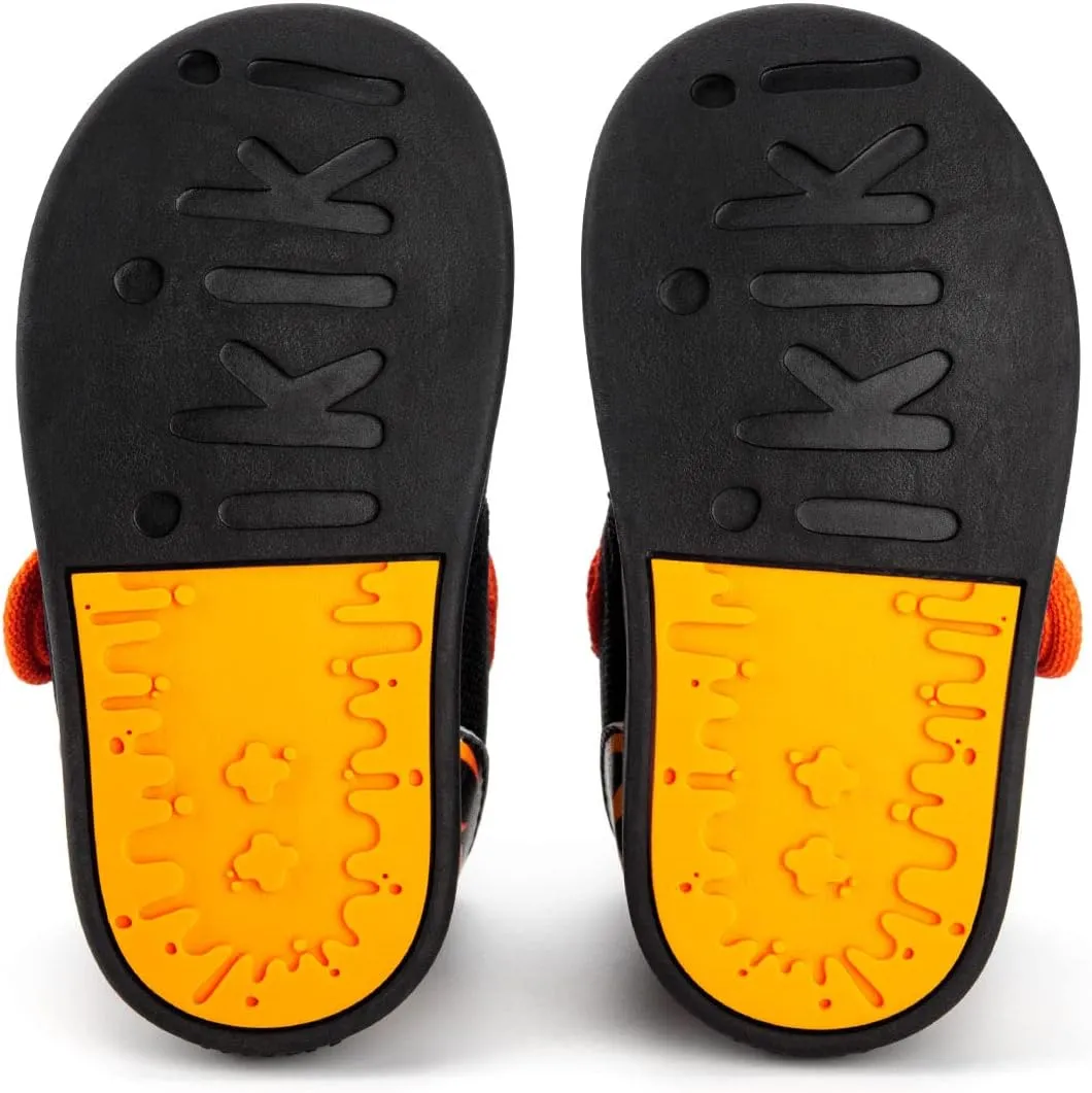 ikiki Sneaks Shoes for Toddlers and Little Kids. Roomy fit Sneakers - Note: Non Squeaking - Vegan Leather Toe and Heel