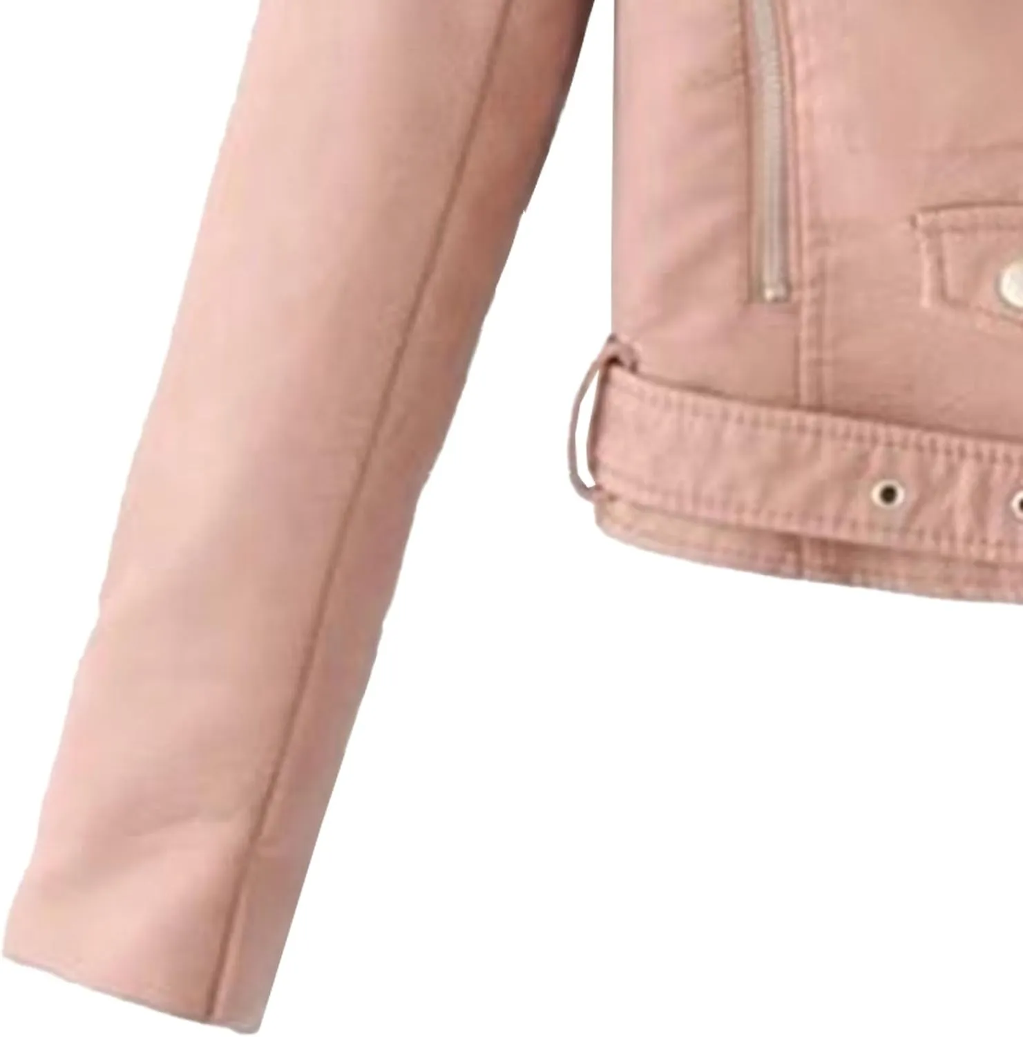 JEKE-DG Women's Washed Cropped Faux Leather Coat Slim Fit Lapel Fashion Coat Jacket Open Front Motorcycle Fall Coats
