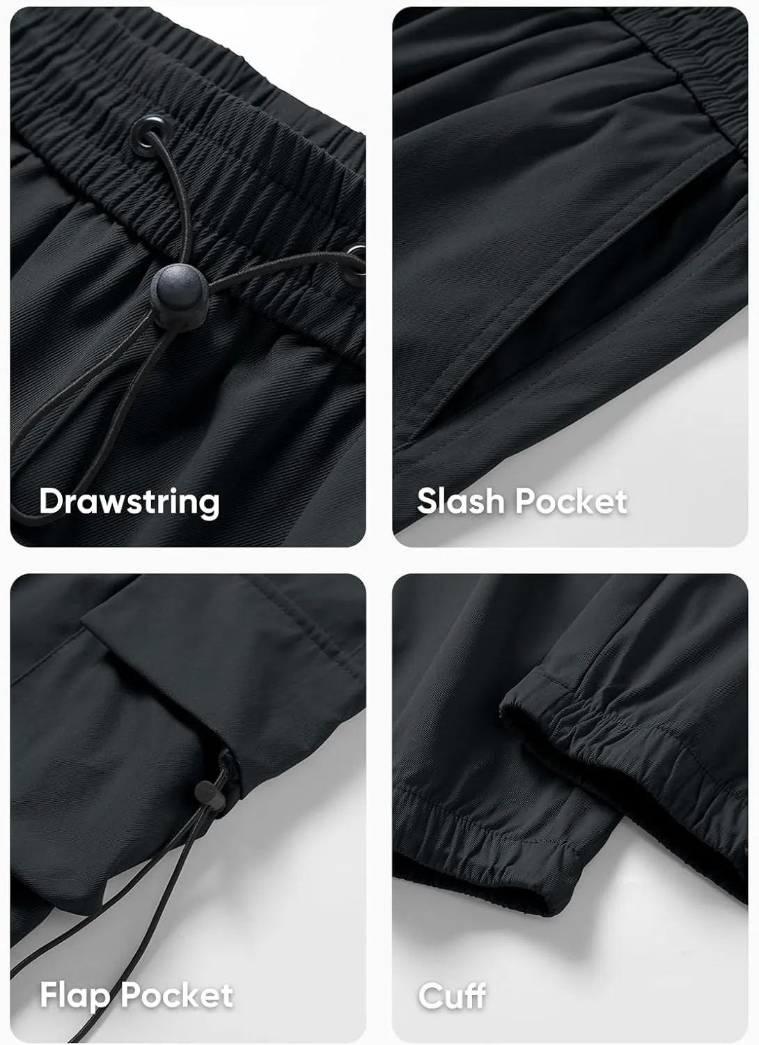 JMIERR Men's Baggy Cargo Pants Trendy Casual Parachute Pant Loose Fit Harem Joggers with Pockets for Streetwear