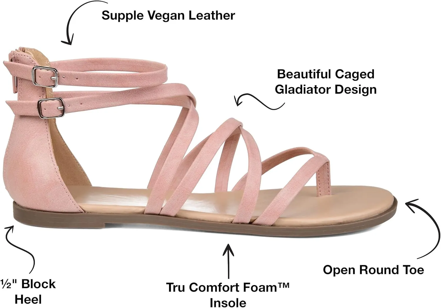 Journee Womens Zailie Tru Comfort Foam Flat Sandals