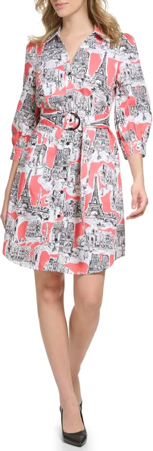 Karl Lagerfeld Paris Women's Logo Paris Poplin Dress