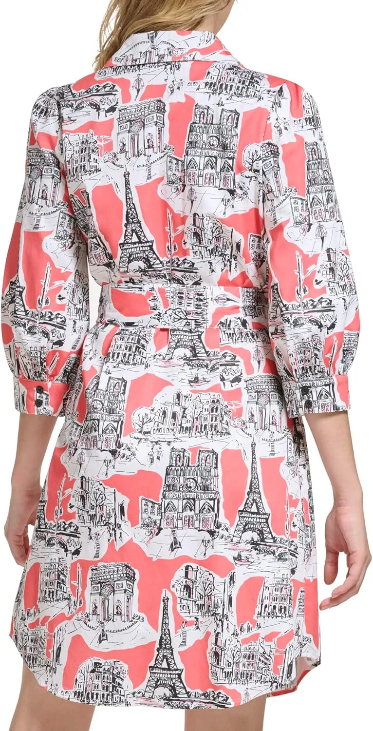 Karl Lagerfeld Paris Women's Logo Paris Poplin Dress
