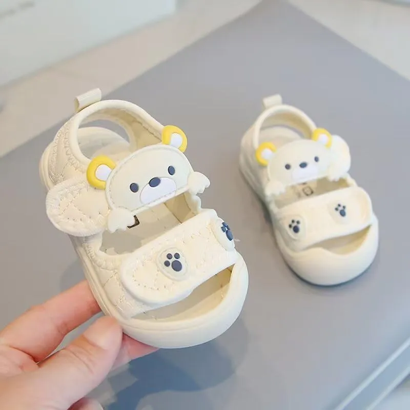 Kids Boy Girl Non Slip Cartoon Bear Summer Sandals for Outdoor Indoor Walking Running School Sport