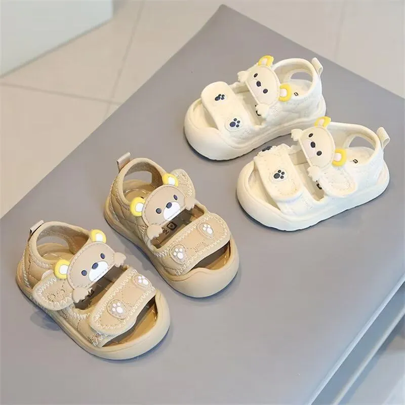 Kids Boy Girl Non Slip Cartoon Bear Summer Sandals for Outdoor Indoor Walking Running School Sport