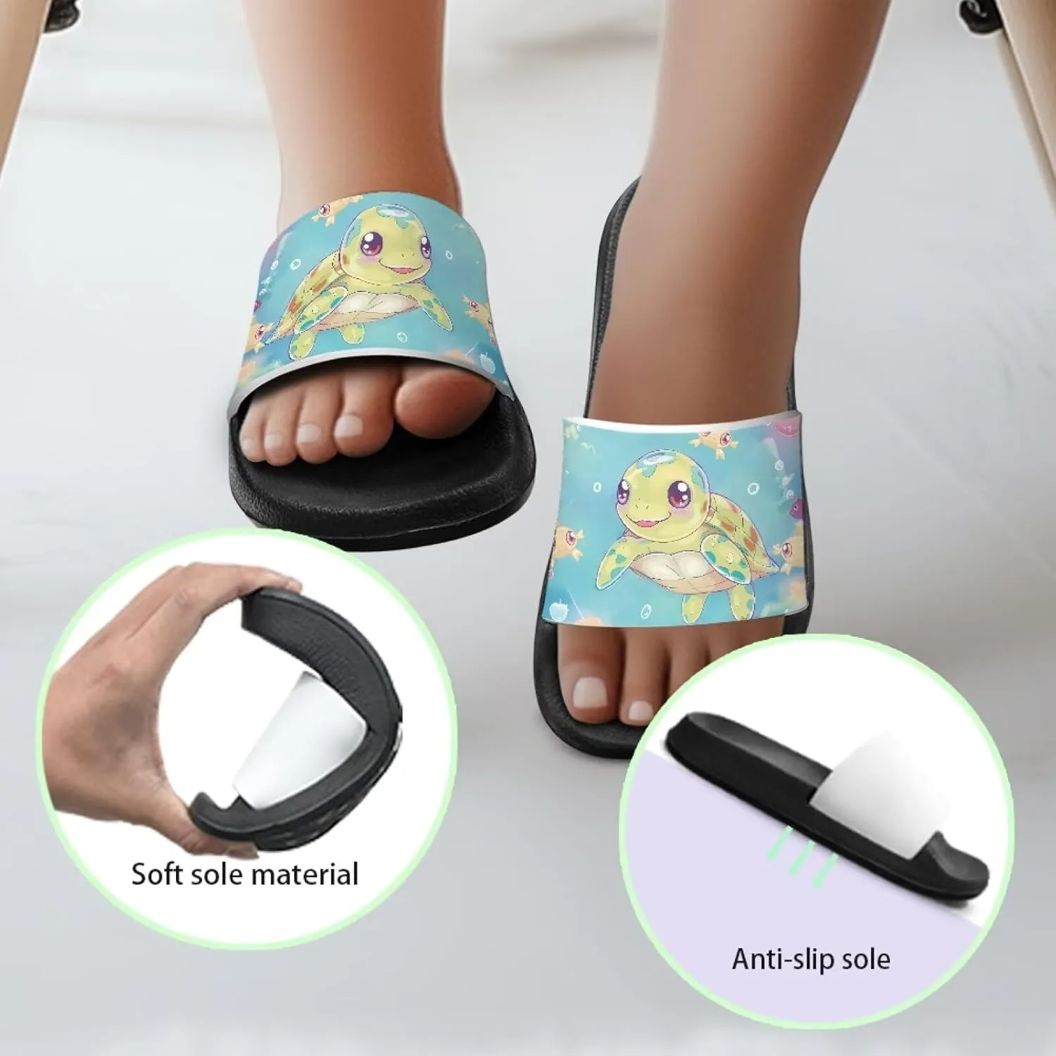 Kids Cloud Slides Girls & Boys Flip Flops Slip On Beach Sandals Youth Pool Shower Shoes EVA Summer Slippers